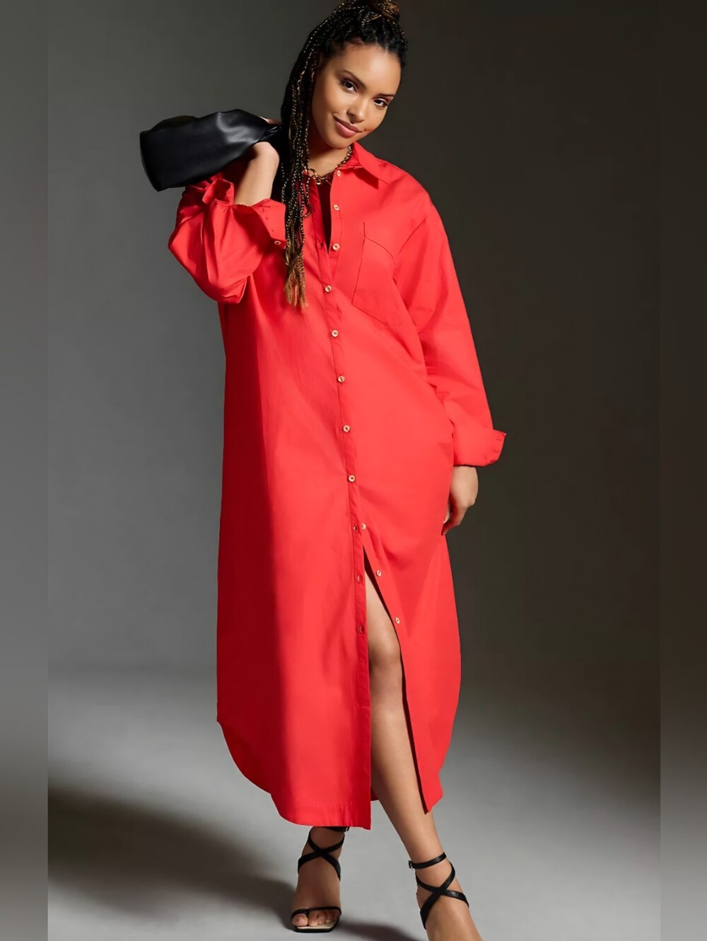 The Soren Long-Sleeve Shirt Dress by Maeve from Anthropologie. - Picture 1 of 9